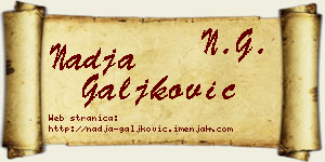 Nadja Galjković vizit kartica